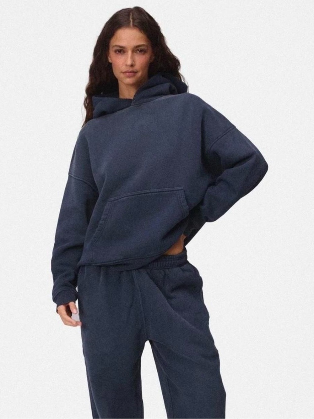 NWT Yellow The Label Co Jumbo
Hoodie. Color Dark Navy .One size. Unisex.